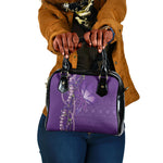 Lupus Awareness Purple Ribbon Butterfly Shoulder Handbag Hope