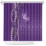 Lupus Awareness Purple Ribbon Butterfly Shower Curtain Hope