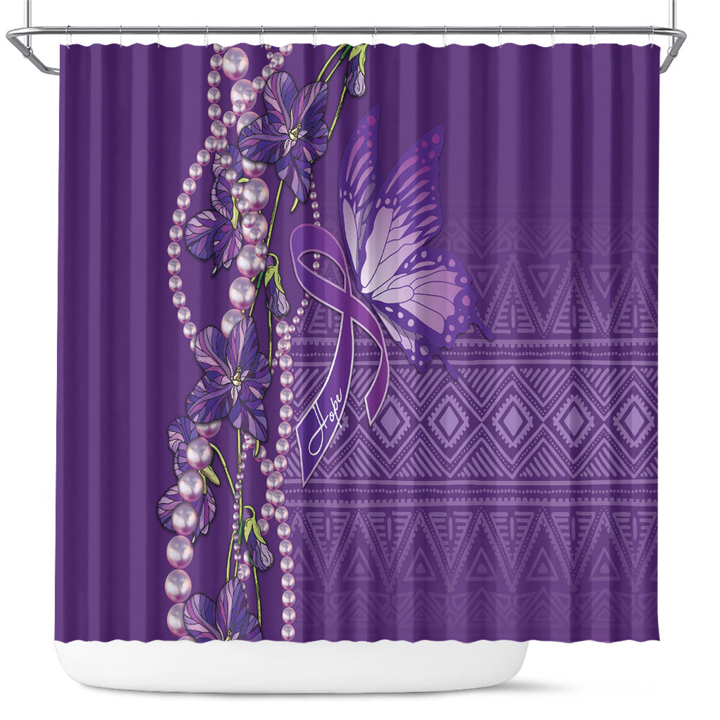 Lupus Awareness Purple Ribbon Butterfly Shower Curtain Hope