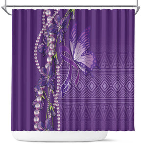Lupus Awareness Purple Ribbon Butterfly Shower Curtain Hope