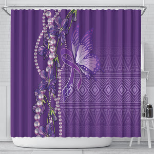 Lupus Awareness Purple Ribbon Butterfly Shower Curtain Hope