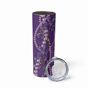 Lupus Awareness Purple Ribbon Butterfly Skinny Tumbler Hope
