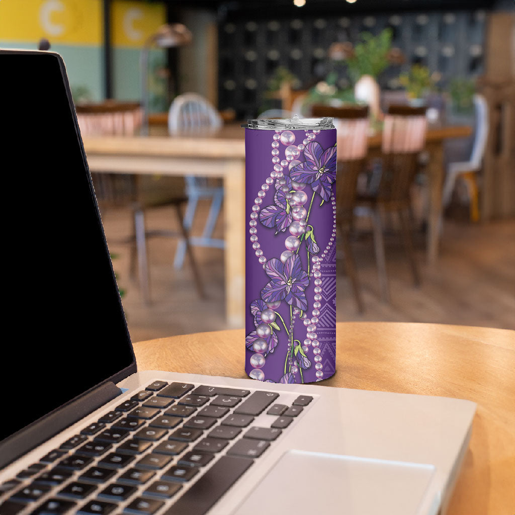 Lupus Awareness Purple Ribbon Butterfly Skinny Tumbler Hope