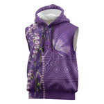 Lupus Awareness Purple Ribbon Butterfly Sleeveless Hoodie Hope