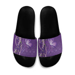 Lupus Awareness Purple Ribbon Butterfly Slide Sandals Hope