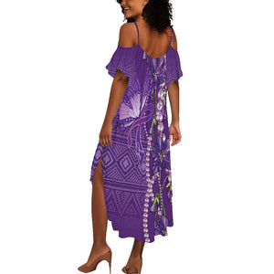 Lupus Awareness Purple Ribbon Butterfly Summer Maxi Dress Hope