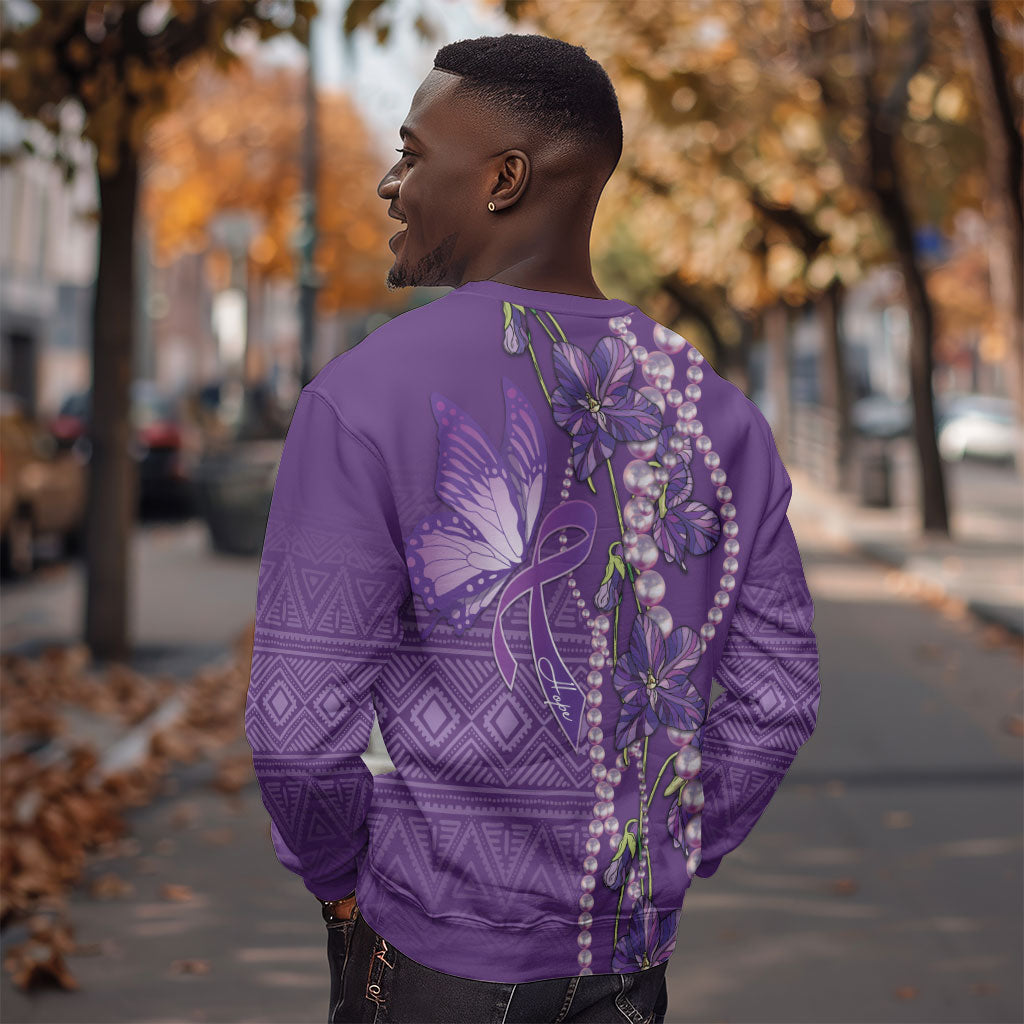 Lupus Awareness Purple Ribbon Butterfly Sweatshirt Hope