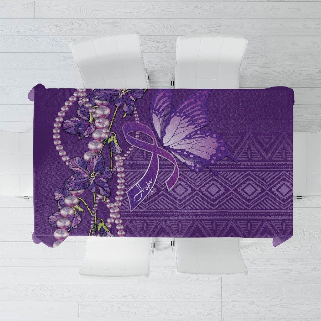 Lupus Awareness Purple Ribbon Butterfly Tablecloth Hope