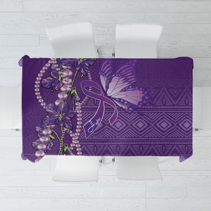Lupus Awareness Purple Ribbon Butterfly Tablecloth Hope