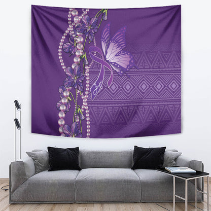 Lupus Awareness Purple Ribbon Butterfly Tapestry Hope