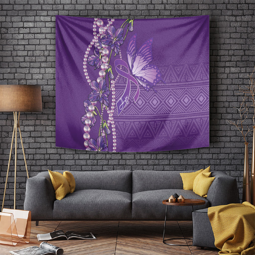 Lupus Awareness Purple Ribbon Butterfly Tapestry Hope
