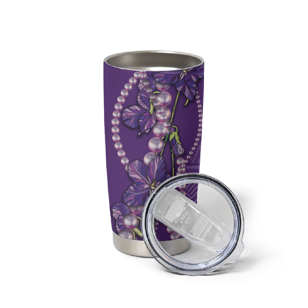 Lupus Awareness Purple Ribbon Butterfly Tumbler Cup Hope