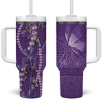 Lupus Awareness Purple Ribbon Butterfly Tumbler With Handle Hope