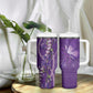 Lupus Awareness Purple Ribbon Butterfly Tumbler With Handle Hope