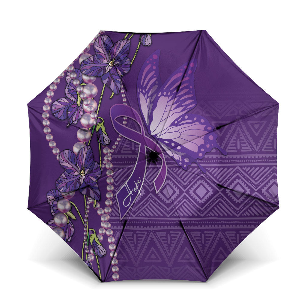 Lupus Awareness Purple Ribbon Butterfly Umbrella Hope