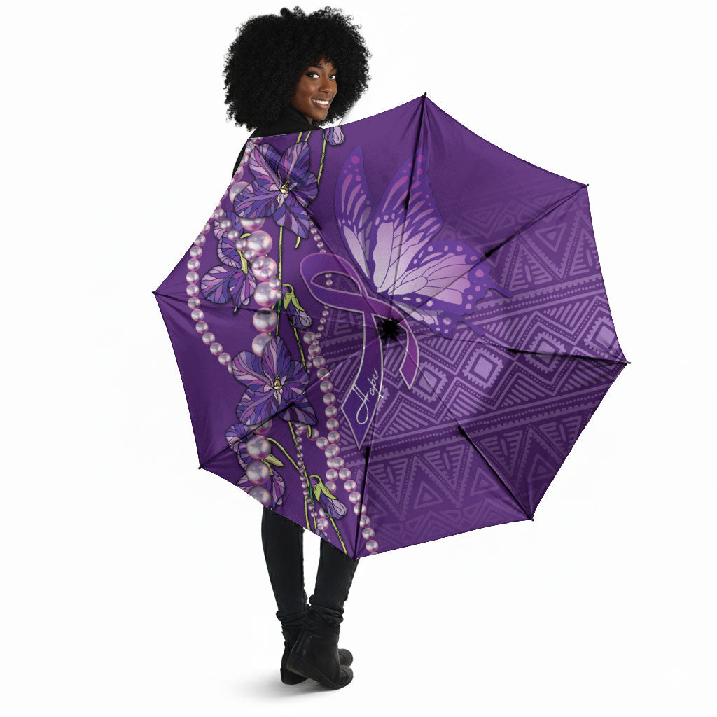 Lupus Awareness Purple Ribbon Butterfly Umbrella Hope