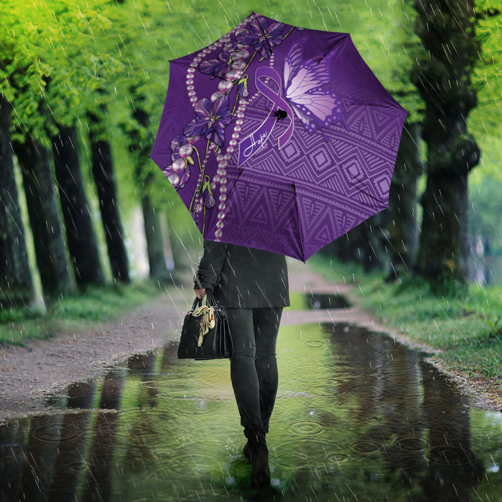 Lupus Awareness Purple Ribbon Butterfly Umbrella Hope