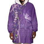 Lupus Awareness Purple Ribbon Butterfly Wearable Blanket Hoodie Hope