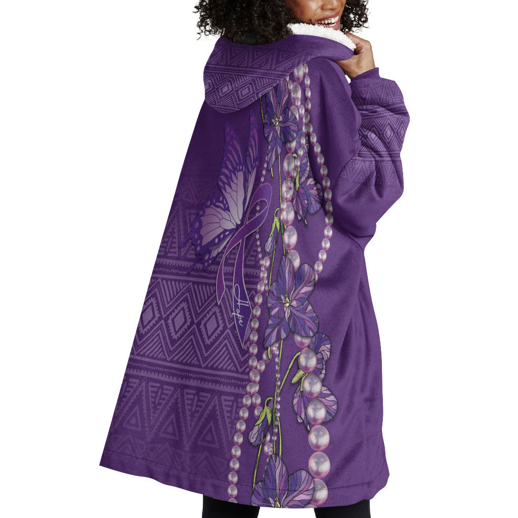 Lupus Awareness Purple Ribbon Butterfly Wearable Blanket Hoodie Hope