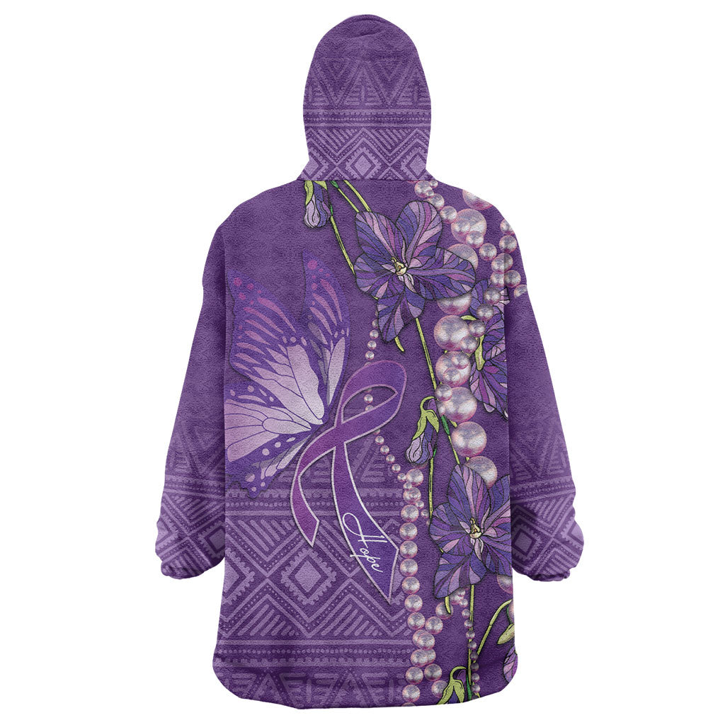 Lupus Awareness Purple Ribbon Butterfly Wearable Blanket Hoodie Hope