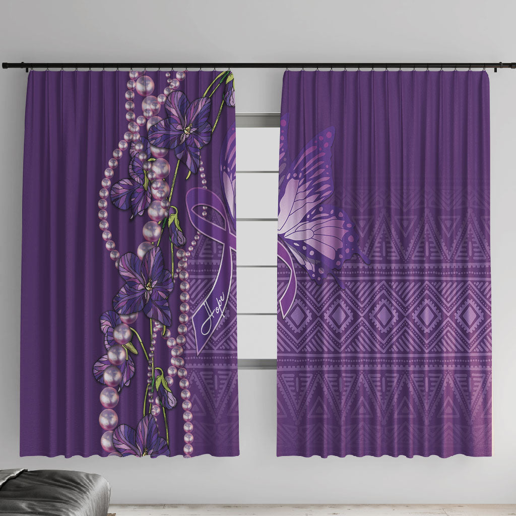 Lupus Awareness Purple Ribbon Butterfly Window Curtain Hope