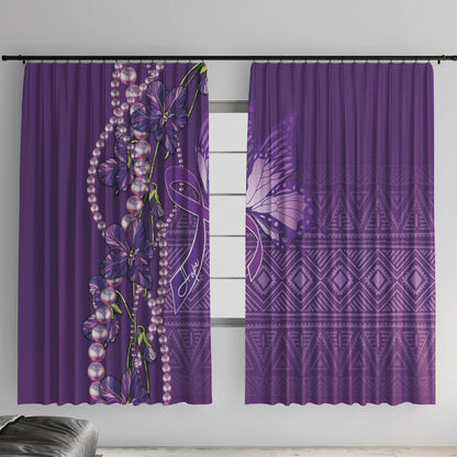 Lupus Awareness Purple Ribbon Butterfly Window Curtain Hope