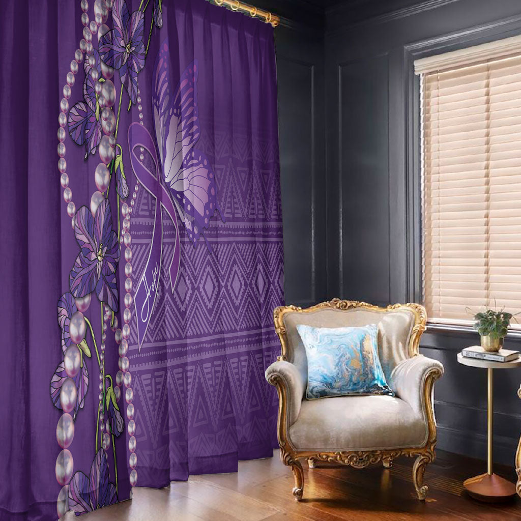 Lupus Awareness Purple Ribbon Butterfly Window Curtain Hope