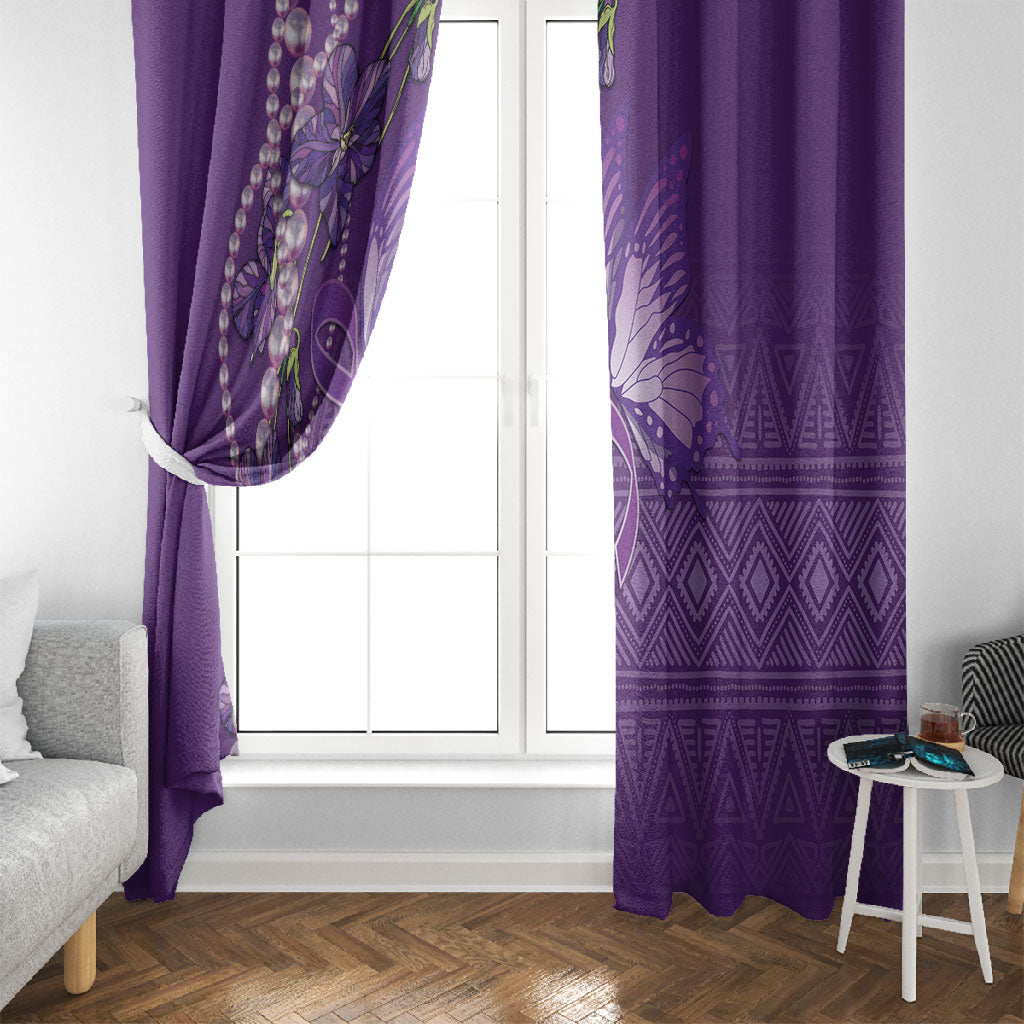 Lupus Awareness Purple Ribbon Butterfly Window Curtain Hope