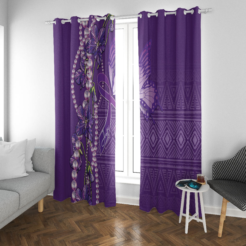 Lupus Awareness Purple Ribbon Butterfly Window Curtain Hope