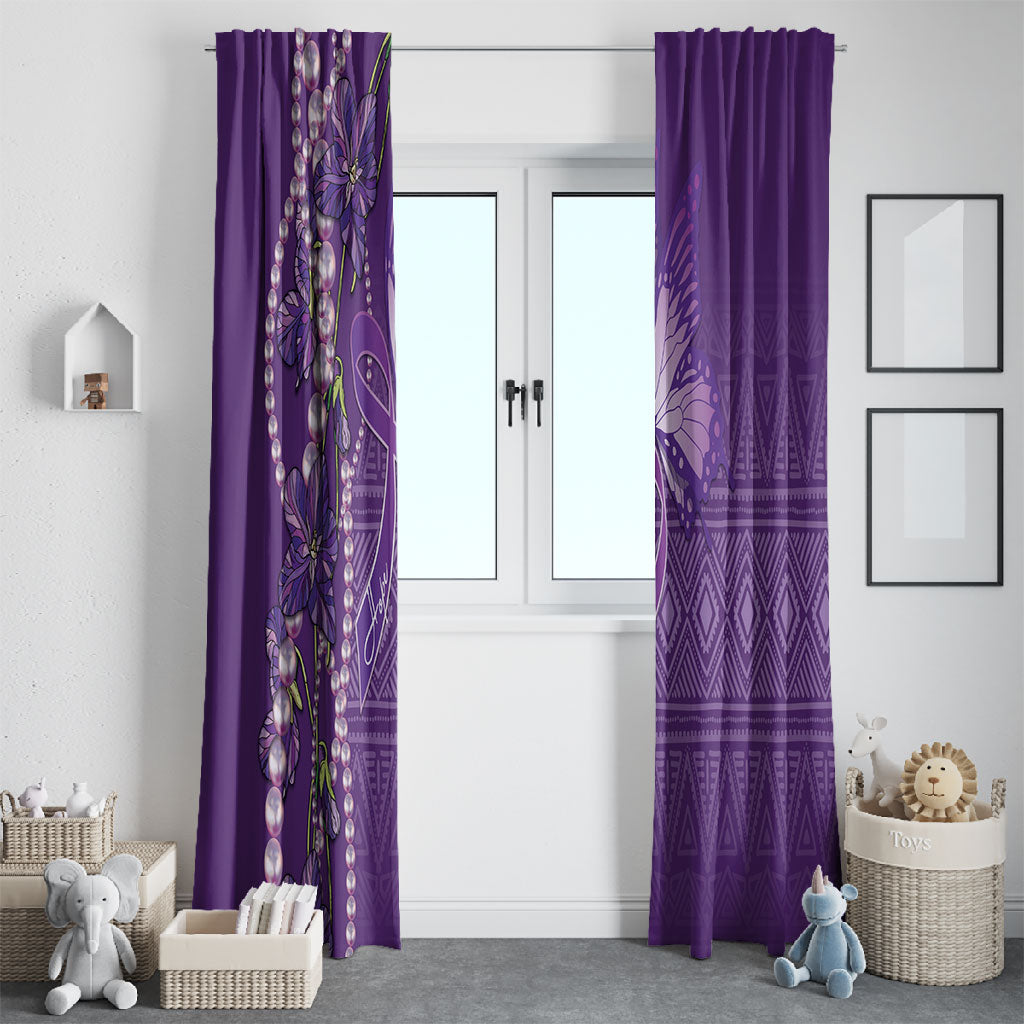 Lupus Awareness Purple Ribbon Butterfly Window Curtain Hope