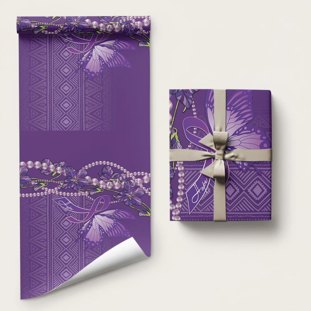 Lupus Awareness Purple Ribbon Butterfly Wrapping Paper Hope