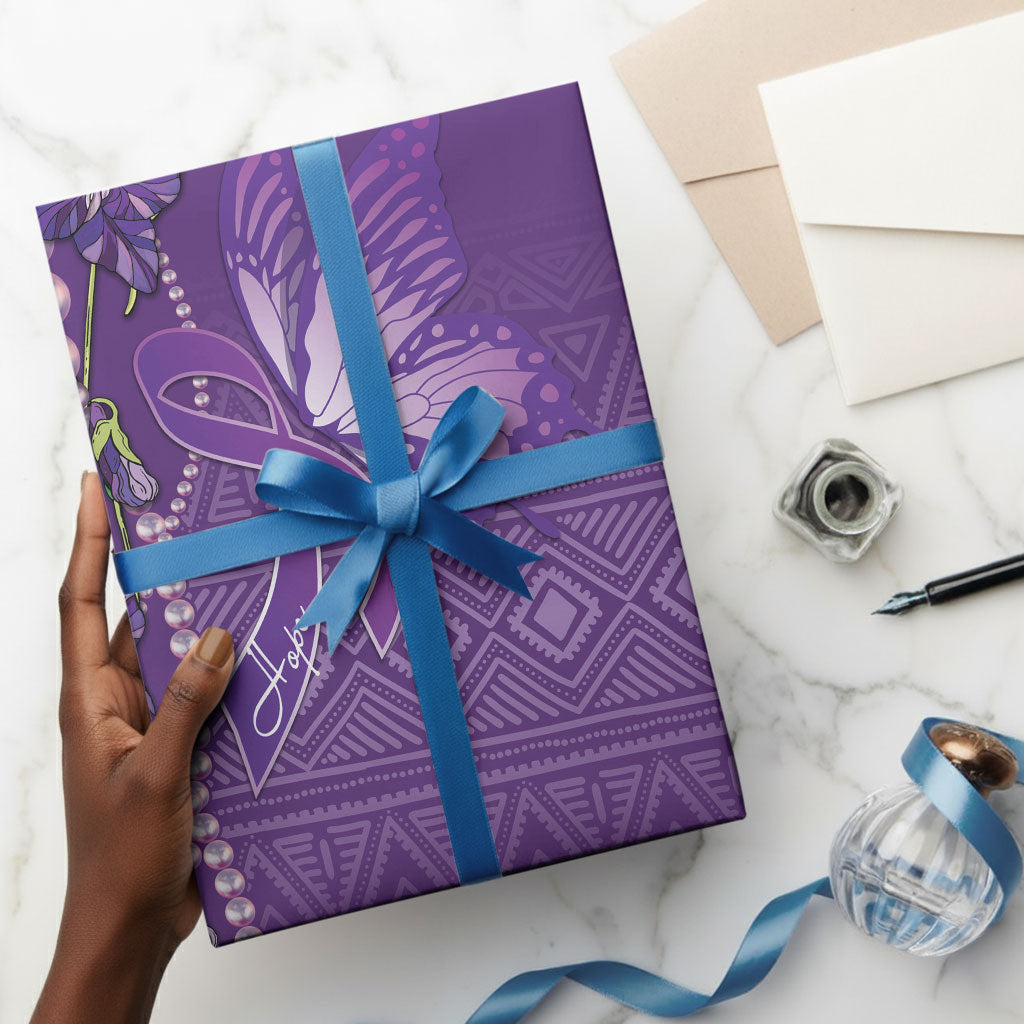 Lupus Awareness Purple Ribbon Butterfly Wrapping Paper Hope