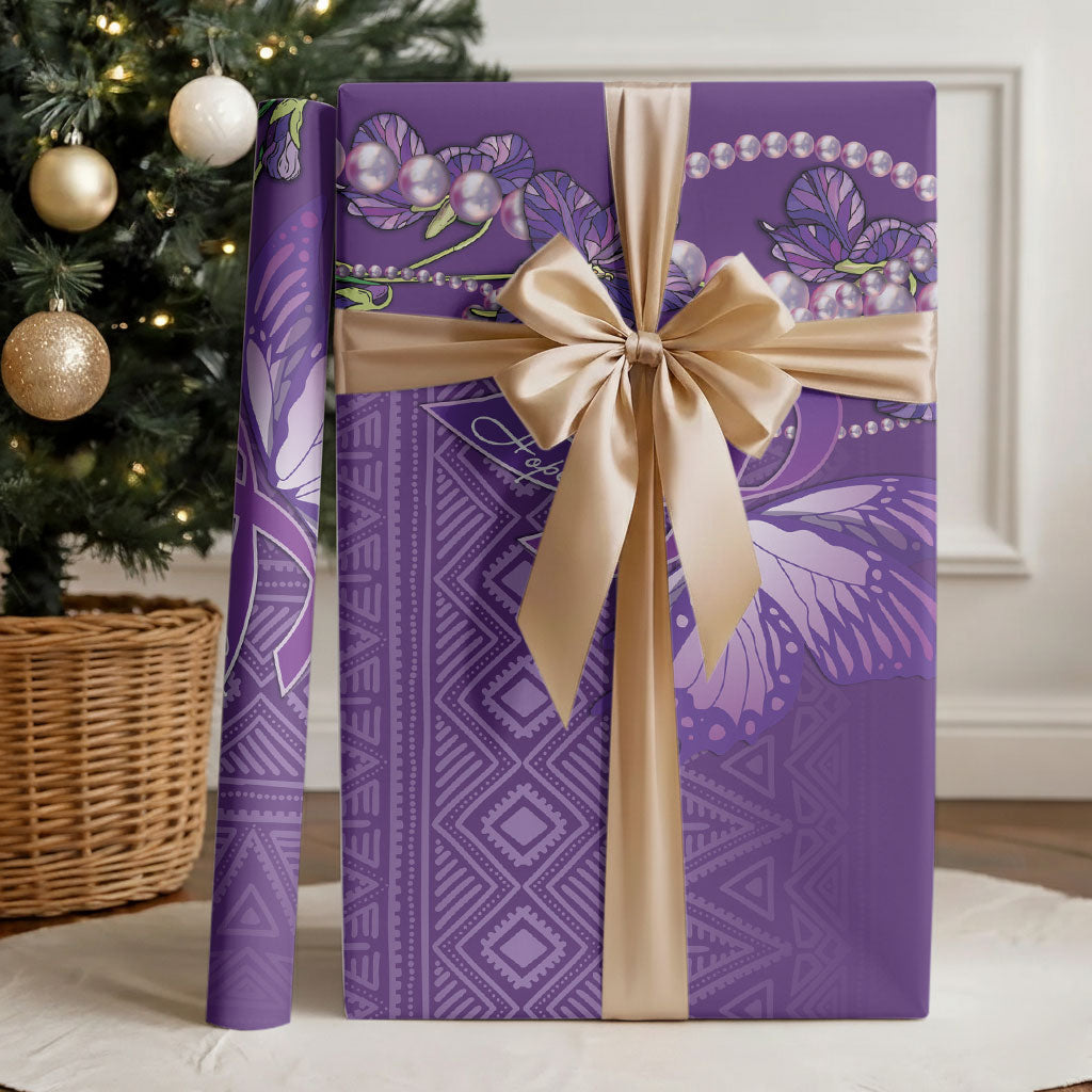 Lupus Awareness Purple Ribbon Butterfly Wrapping Paper Hope