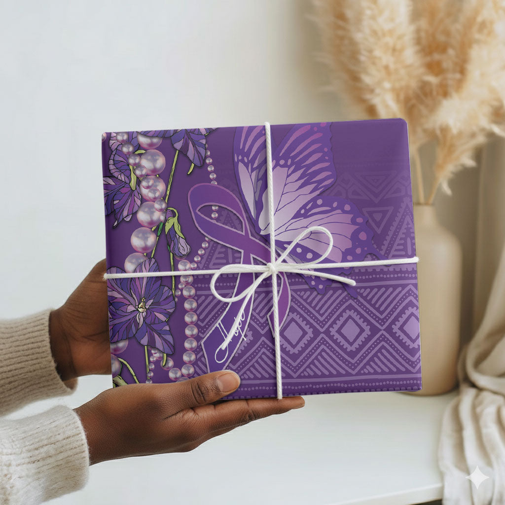 Lupus Awareness Purple Ribbon Butterfly Wrapping Paper Hope