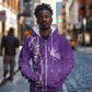 Lupus Awareness Purple Ribbon Butterfly Zip Hoodie Hope