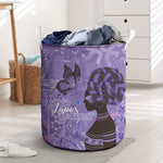 Lupus Awareness Afro Girl - Proud Survivor Laundry Basket Ankara Pattern