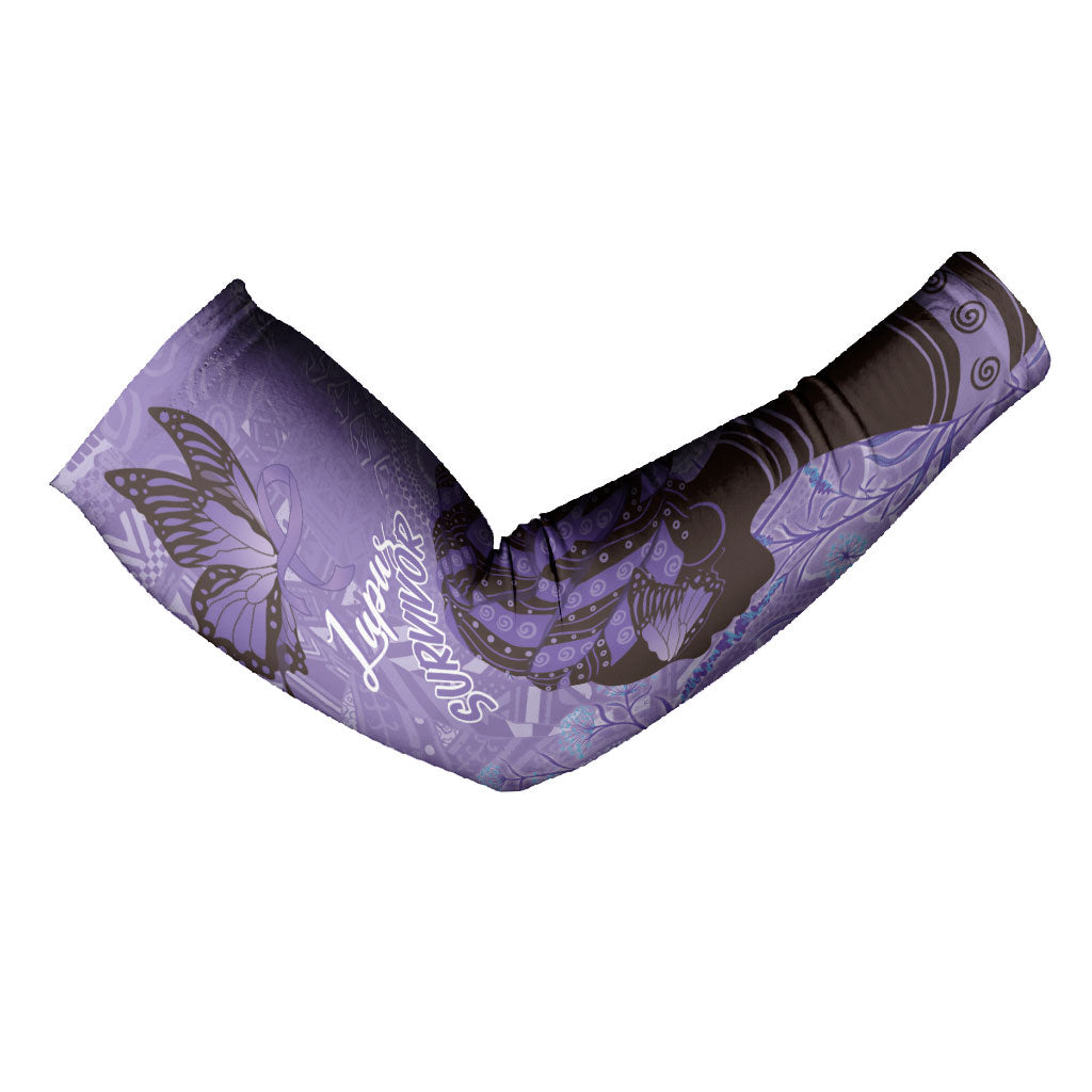 Lupus Awareness Afro Girl - Proud Survivor Arm Sleeves Ankara Pattern