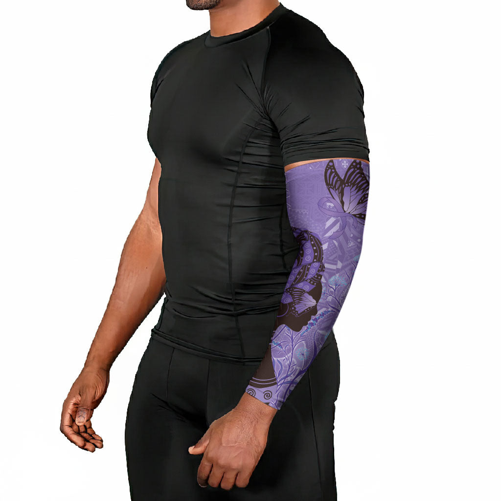 Lupus Awareness Afro Girl - Proud Survivor Arm Sleeves Ankara Pattern