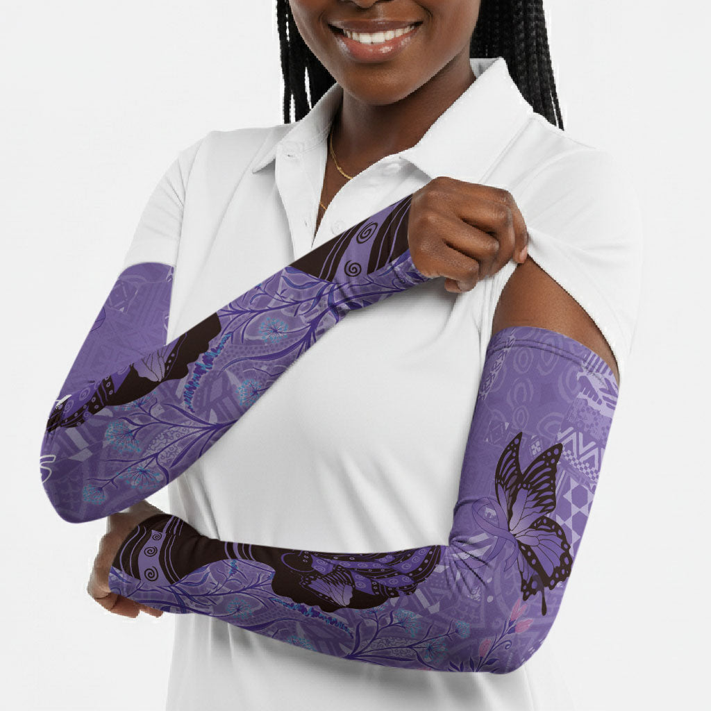 Lupus Awareness Afro Girl - Proud Survivor Arm Sleeves Ankara Pattern