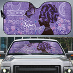 Lupus Awareness Afro Girl - Proud Survivor Auto Sun Shade Ankara Pattern