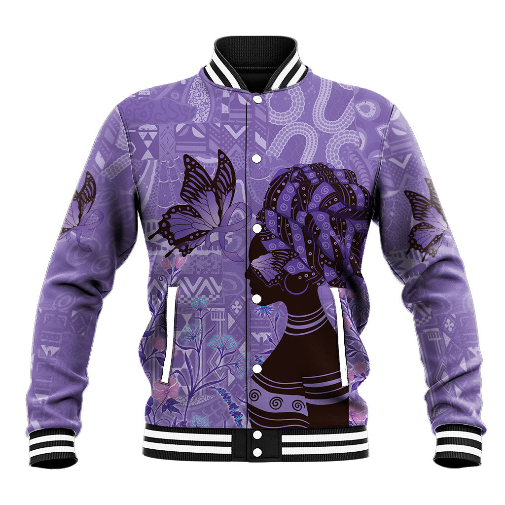 Lupus Awareness Afro Girl - Proud Survivor Baseball Jacket Ankara Pattern