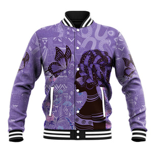 Lupus Awareness Afro Girl - Proud Survivor Baseball Jacket Ankara Pattern