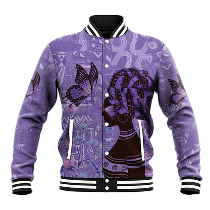 Lupus Awareness Afro Girl - Proud Survivor Baseball Jacket Ankara Pattern