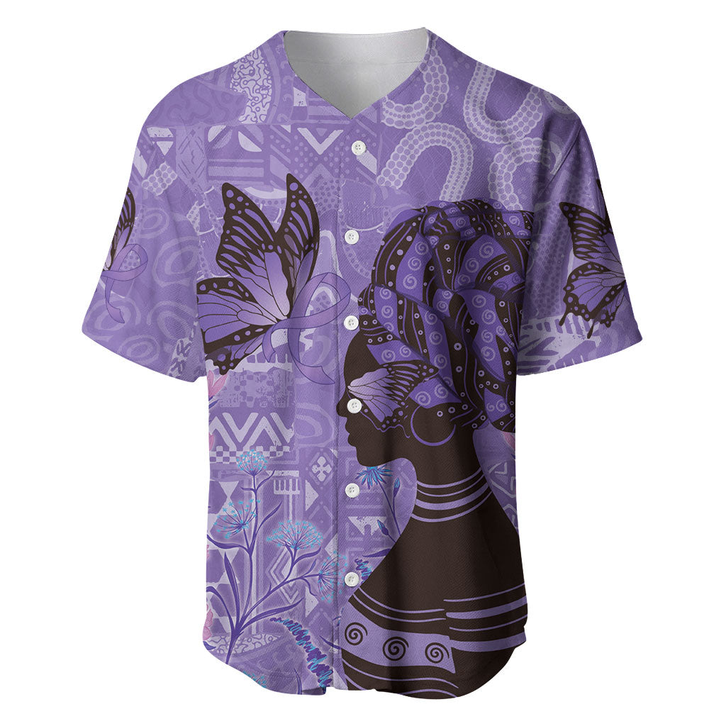 Lupus Awareness Afro Girl - Proud Survivor Baseball Jersey Ankara Pattern