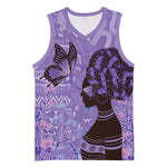 Lupus Awareness Afro Girl - Proud Survivor Basketball Jersey Ankara Pattern