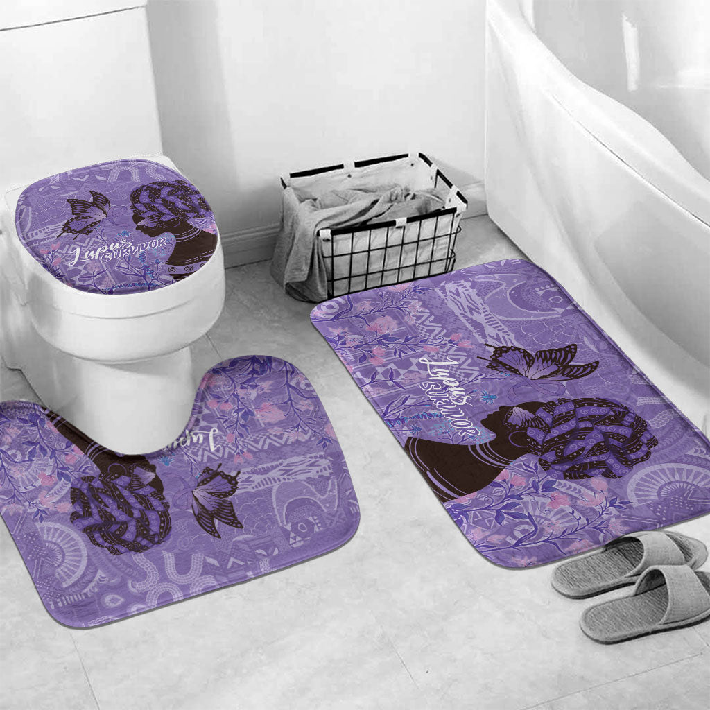 Lupus Awareness Afro Girl - Proud Survivor Bathroom Set Ankara Pattern