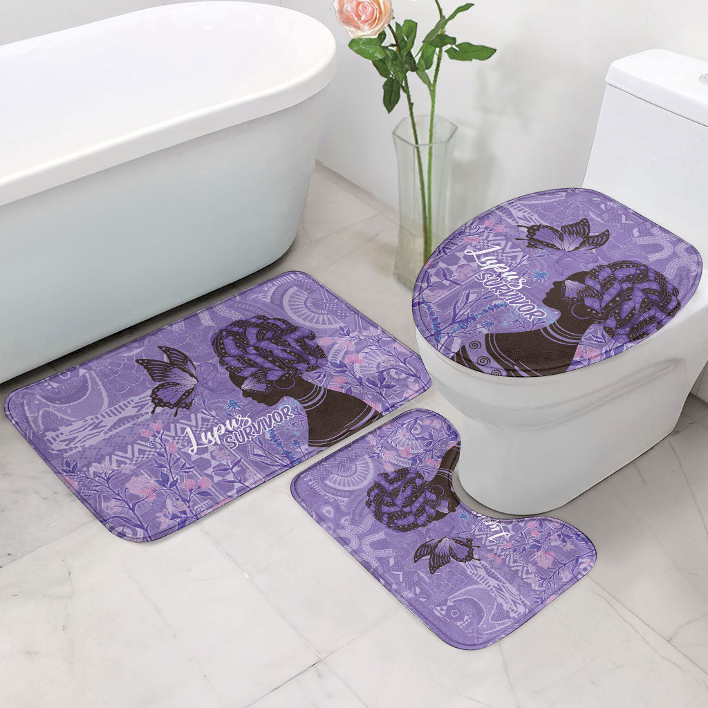 Lupus Awareness Afro Girl - Proud Survivor Bathroom Set Ankara Pattern