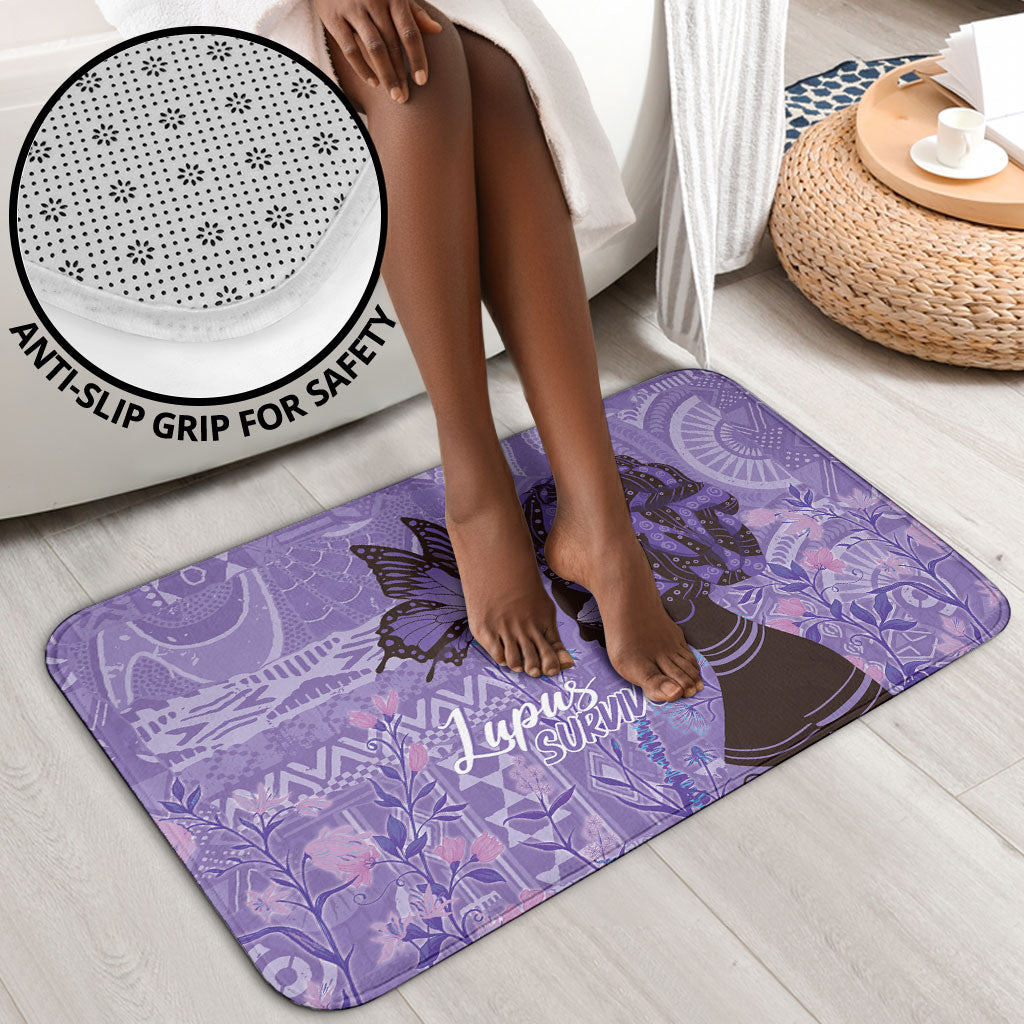 Lupus Awareness Afro Girl - Proud Survivor Bathroom Set Ankara Pattern