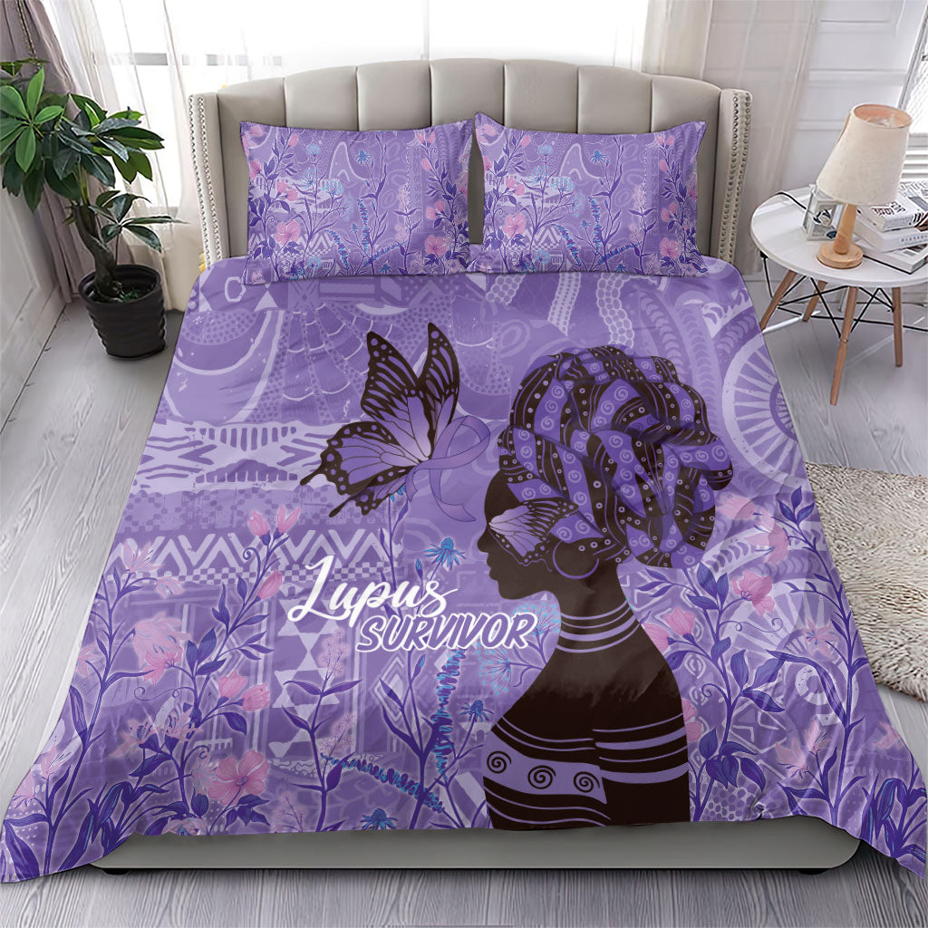 Lupus Awareness Afro Girl - Proud Survivor Bedding Set Ankara Pattern