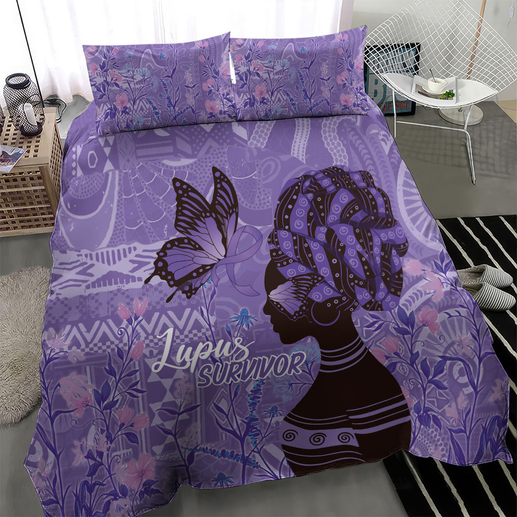 Lupus Awareness Afro Girl - Proud Survivor Bedding Set Ankara Pattern